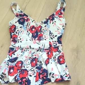 Peplum tankini swimsuit